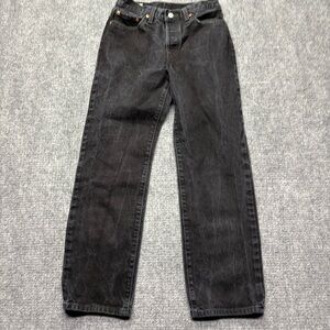 Levis Premium Jeans Womens 26x30 Black 501 90s Reproduction Denim Button Fly
